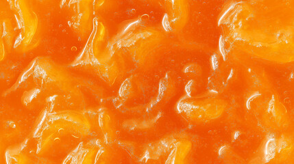 a close-up, top-down view of persimmon jam spread across the entire frame, filling the image with its golden orange color and smooth texture