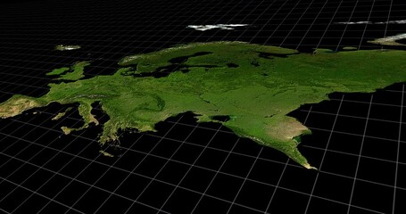 Leinwandbilder - Map, land grid and graphic of world aerial view for topography, location and earth with global data of Indonesia. Globe, planet and environment for country geography with wireframe background
