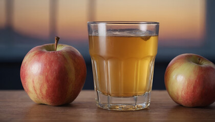 glass of apple cider on a table