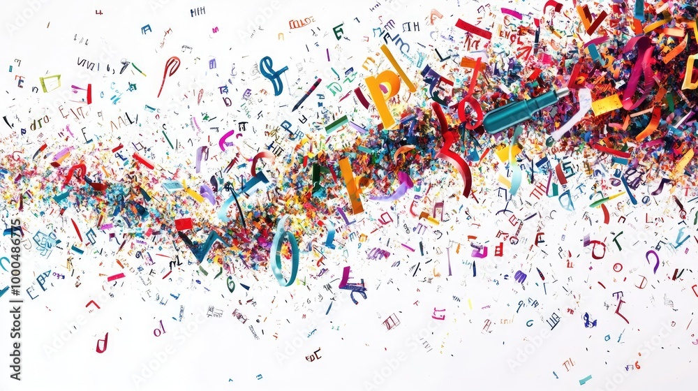 Swirl Pattern Letters Mesmerizing trails of letters and academic tools swirl in intricate ...