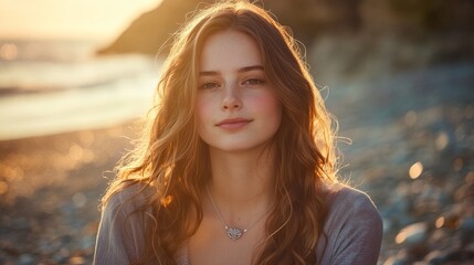 Serene Beach Portrait