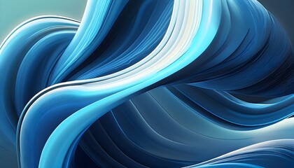 Wall Mural - Flowing Waves of Azure with Fluid Curves and Gradient Motion Perfect for Modern Minimalist Designs and Digital Projects