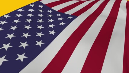 Poster - Patriotic US flag animation on green chroma key background, ideal for VFX.