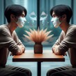 © customer solution - Face to face, people's masks, their real faces