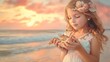 © Felix - Girl Holding Crab at Sunset