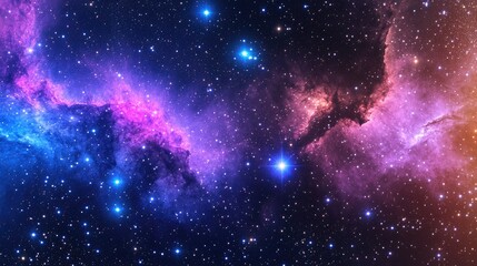 Purple and blue stars in a space background