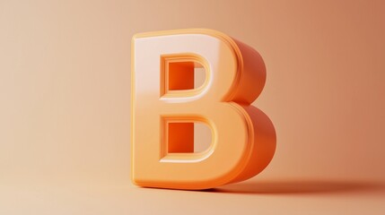 Leinwandbilder - Letter B font orange frame uppercase for children toy learning with game play on solid background