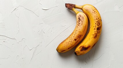 Poster - Fresh Yellow Banana On White Background