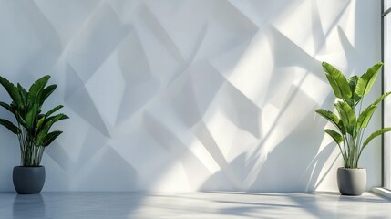 Poster - Abstract white wall with geometric patterns and subtle texture, giving a modern, stylish feel