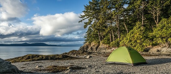 Wall Mural - Camping on a Secluded Beach