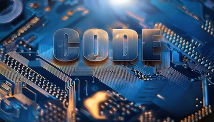 Poster - Modern Digital Code on Circuit Board