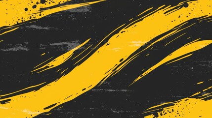 Canvas Print - An eyecatching design featuring bold black and yellow hues, lively brushstrokes, and modern halftone patterns for a unique vibe.