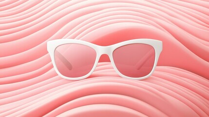 Sticker - Chic peach fuzz sunglasses with white lenses, perfect for a trendy summer look. Elevate your style effortlessly