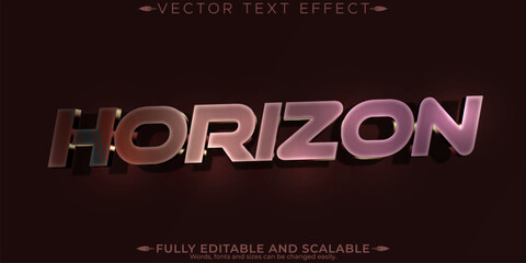 Wall Mural - Horizon editable text effect, editable space and universe text style