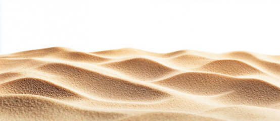 Poster - Sand dunes forming an isolated landscape on white background