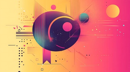 Poster - Abstract geometric background with vibrant colors and shapes.