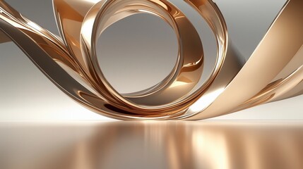 Abstract Smooth Metallic Champagne Swirl Curves with Gold and Silver Fusion on a Sleek Background: Elegant, Luxurious Modern Design for High-End Product Ads, Technology Showcases, and Fashion Magazine