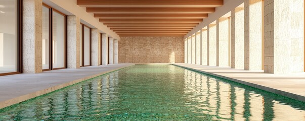 Canvas Print - Modern Pool in a Luxurious Villa.