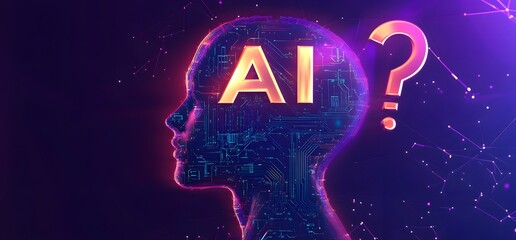 Wall Mural - a digital illustration of an robot and a ai icon technology concept
