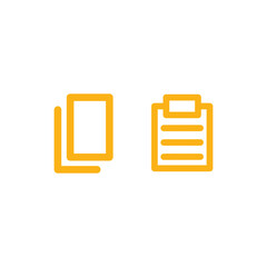 Fototapete - Document icon. Clipboard and document. copy and paste the illustration icon with gold color. Design element illustration ui application