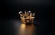 © joeycheung - A gold shopping basket filled with various makeup brushes and products against a dark background.