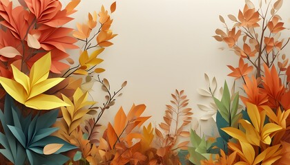 Poster - Colorful autumn landscape in elegant folded paper origami design