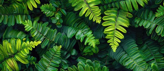 Sticker - Fern Like Green Colour Leaves