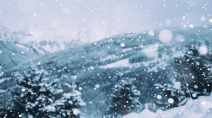 Poster - In_winter_the_beautiful_blue_snowflakes_and_snow