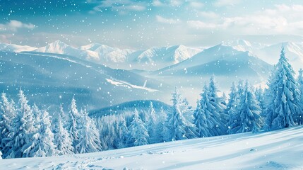 Wall Mural - In_winter_the_beautiful_blue_snowflakes_and_snow