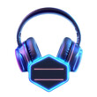 © North - Stylish neon headphones with a sleek design, perfect for music lovers and gamers seeking immersive audio experiences isolate on transparency background PNG.