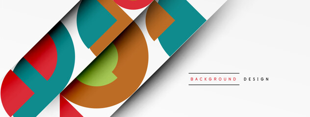 Poster - Geometric design abstract background - circles squares