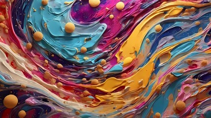Fototapete - a galaxy where pop art colors explode in the cosmos, blending surrealist dreamscapes with neo-expressionist intensity