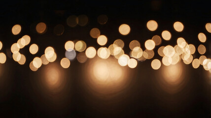 Bokeh light effect. Blur abstract golden light reflection background design for Christmas.