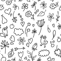 Sticker - seamless floral pattern