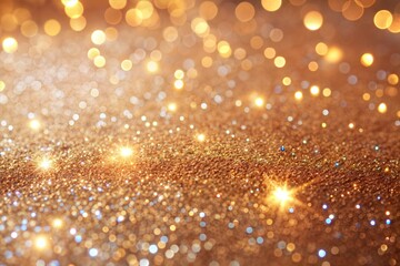 Canvas Print - sparkling golden glitter texture with bokeh effect close-up