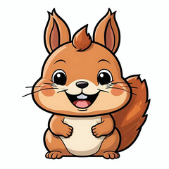 Wall Mural - Cute squirrel cartoon character clip art illustration 