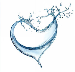 Poster - Water splash forming heart shape on white background