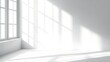 © Monirknn - realistic and minimalist blurred natural light windows shadow overlay on wall paper texture abstract background minimal abstract light white background for product presentation., generative ai