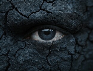 Poster - Mysterious eye emerging from cracked surface