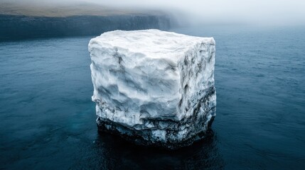 Canvas Print - Majestic Iceberg Floating in Serene Ocean