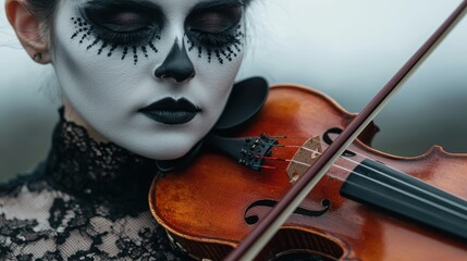 Canvas Print - gothic woman with violin