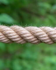 Poster - Close-up of a twisted rope against a blurred green background