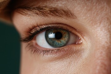 Canvas Print - close-up of a human eye with long eyelashes