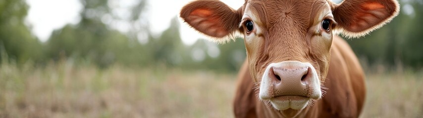 Canvas Print - close-up portrait of a curious cow