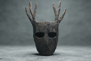 Poster - Mysterious stone mask with horns