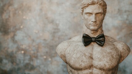 Sticker - Elegant marble statue with bow tie