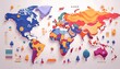 © CatNap Studio - Environmental Impact Concept - Digital map of the world with tropical zones showing weather conditions.