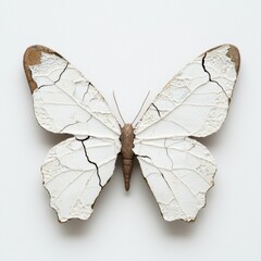 Canvas Print - Cracked butterfly sculpture made of ceramic