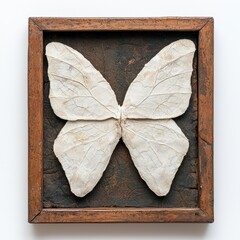 Canvas Print - Artistic butterfly sculpture made from natural materials