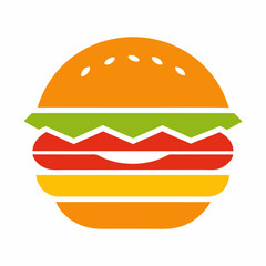 Burger logo vector illustration on white background